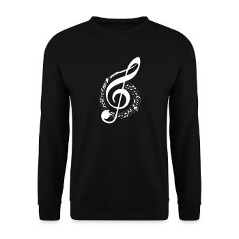 Music clef music clef instrument shirt - Unisex Sweatshirt - black - Front - Alina (178cm) & Michal (187cm)