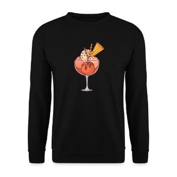Eis Speiseeis Eiskrem Eiscreme Kugeleis Eisbecher - Unisex Pullover - Schwarz - Vorne - Alina (178cm) & Michal (187cm)