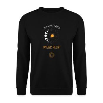 Zwillinge Haben Immer Recht - Unisex Pullover - Schwarz - Vorne - Alina (178cm) & Michal (187cm)