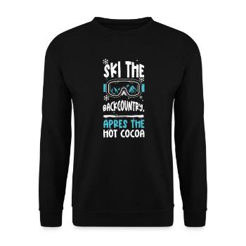 Skiez dans l’arrière-pays, après le... - Sweat-shirt Unisexe - noir - Devant - Alina (178cm) & Michal (187cm)