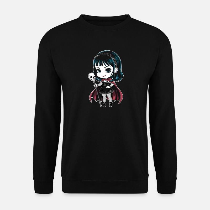 Chibi Gothic-Mädchen - Unisex Pullover - Schwarz