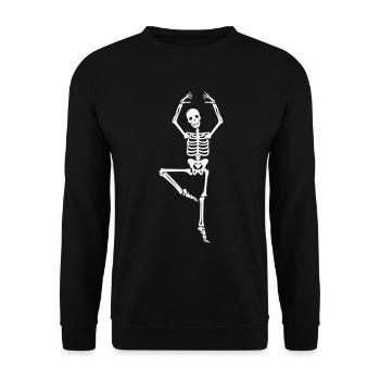 Tänzer Skelett - Unisex Pullover - Schwarz - Vorne - Alina (178cm) & Michal (187cm)