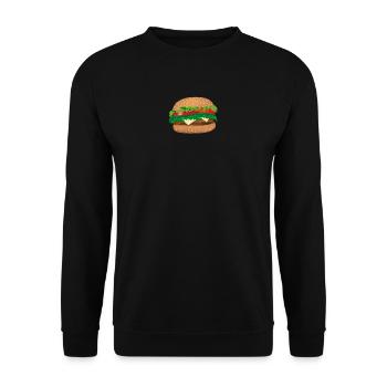 sandwich au fromage rembourré,tomate,salade - Sweat-shirt Unisexe - noir - Devant - Alina (178cm) & Michal (187cm)
