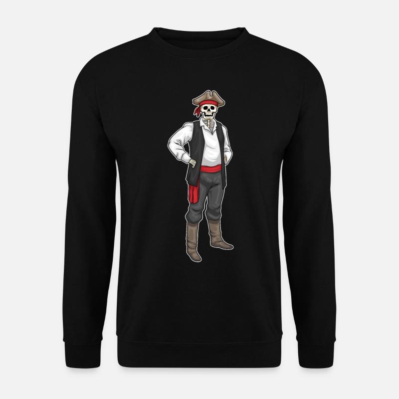 Skeleton Halloween Pirate - Unisex Sweatshirt - black