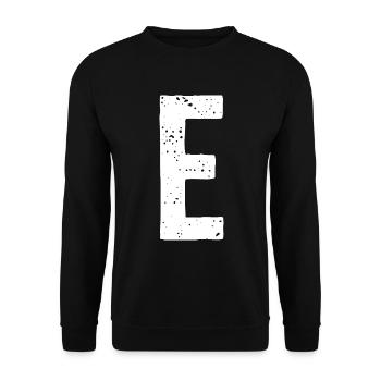 E Letter - Unisex Sweatshirt - black - Front - Alina (178cm) & Michal (187cm)