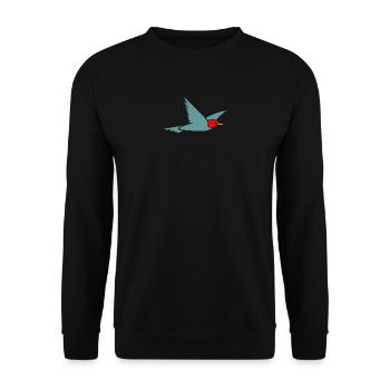 b i r d382 - Unisex Pullover - Schwarz - Vorne - Alina (178cm) & Michal (187cm)