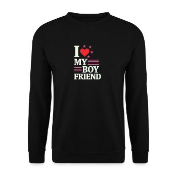 partner shirt - Unisex Sweatshirt - black - Front - Alina (178cm) & Michal (187cm)
