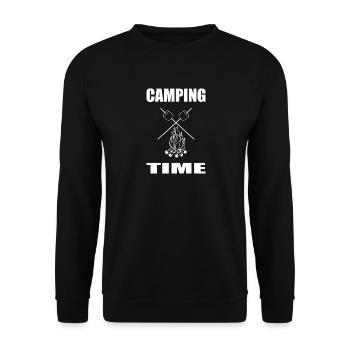 camping - Unisex Pullover - Schwarz - Vorne - Alina (178cm) & Michal (187cm)
