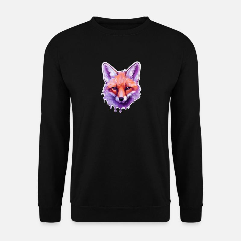 Bunter Fuchskopf - Unisex Pullover - Schwarz