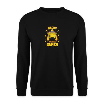 Nacho Durchschnittlicher Gamer Lustig Gaming Tacos Burrito - Unisex Pullover - Schwarz - Vorne - Alina (178cm) & Michal (187cm)