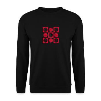 Basketball Checkerd Board Baller Gifts - Unisex Sweatshirt - black - Front - Alina (178cm) & Michal (187cm)