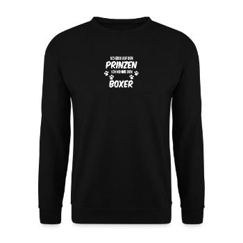 scheiss auf den prinzen ich nehme den boxer white - Unisex Pullover - Schwarz - Vorne - Alina (178cm) & Michal (187cm)