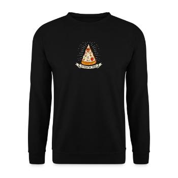 In Pizza we trust - the original premium design - Unisex Pullover - Schwarz - Vorne - Alina (178cm) & Michal (187cm)