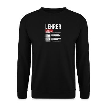 Das perfekte Abschiedsgeschenk für den Lehrer - Unisex Pullover - Schwarz - Vorne - Alina (178cm) & Michal (187cm)