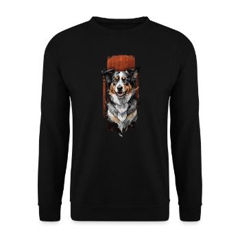 Une énergie débordante : portrait d’un border collie - Sweat-shirt Unisexe - noir - Devant - Alina (178cm) & Michal (187cm)