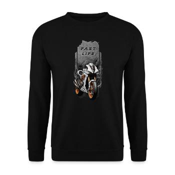 Speed Demon : conception de vélos de course avec « Fast Life » - Sweat-shirt Unisexe - noir - Devant - Alina (178cm) & Michal (187cm)