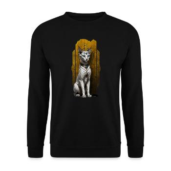 Majesté vigilante de Bastet : Protecteur du divin - Sweat-shirt Unisexe - noir - Devant - Alina (178cm) & Michal (187cm)