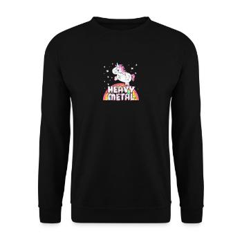 Cool Ironic Heavy Metal Music Unicorn - Unisex Sweatshirt - black - Front - Alina (178cm) & Michal (187cm)