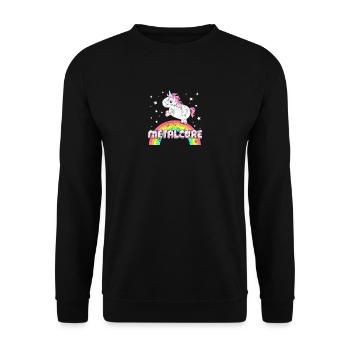 Cool Ironic Metalcore music unicorn - Unisex Sweatshirt - black - Front - Alina (178cm) & Michal (187cm)