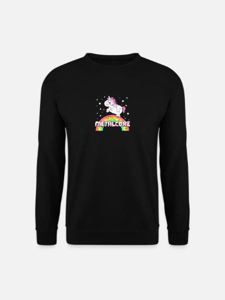 Cooles Ironisches Metalcore Musik Einhorn - Unisex Pullover - Schwarz