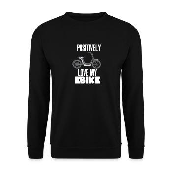 Positiv lieben mein eBike - Unisex Pullover - Schwarz - Vorne - Alina (178cm) & Michal (187cm)