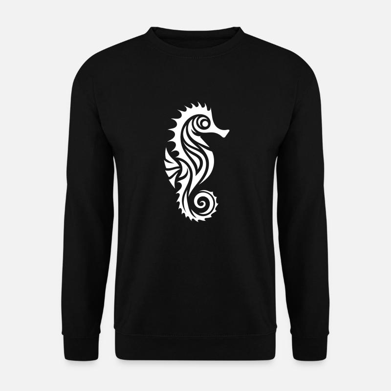 Petit bébé hippocampe câlin - Sweat-shirt Unisexe - noir