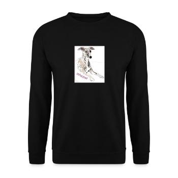 Whippet - Unisex Pullover - Schwarz - Vorne - Alina (178cm) & Michal (187cm)