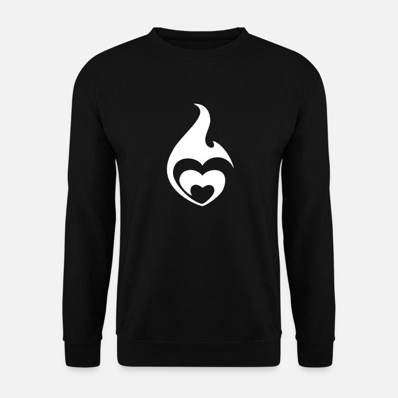 Heart Flames Fire - Unisex Sweatshirt - black