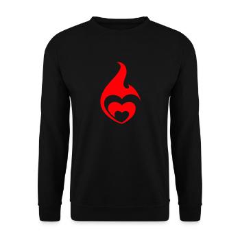 Heart Flames Fire - Unisex Sweatshirt - black - Front - Alina (178cm) & Michal (187cm)