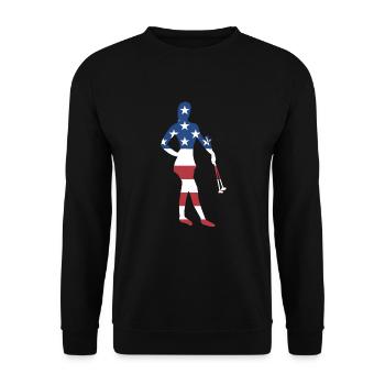 Baton Twirler Us Flag Baton Twirling - Unisex Sweatshirt - black - Front - Alina (178cm) & Michal (187cm)