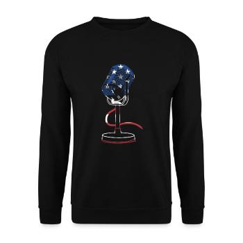 Singer Us Flag Karaoke - Unisex Pullover - Schwarz - Vorne - Alina (178cm) & Michal (187cm)