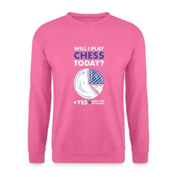 Chess Player Will I Knit Today - Unisex Pullover - Pink - Vorne