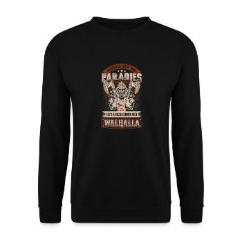 Auf nach Walhalla - Unisex Pullover - Schwarz - Vorne - Alina (178cm) & Michal (187cm)