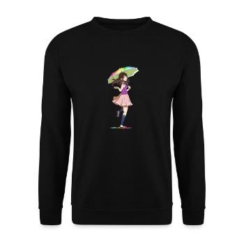 Rainbow Manga Girl 2 - Sweat-shirt Unisexe - noir - Devant - Alina (178cm) & Michal (187cm)