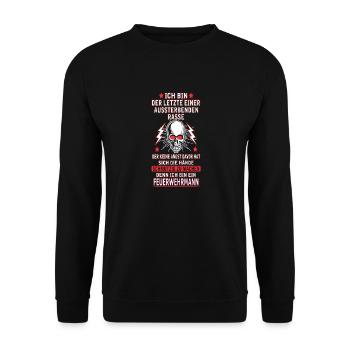 FEUERWEHRMANN - Unisex Pullover - Schwarz - Vorne - Alina (178cm) & Michal (187cm)