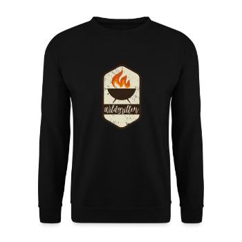 Wildgrillen BBQ Logo - Unisex Pullover - Schwarz - Vorne - Alina (178cm) & Michal (187cm)