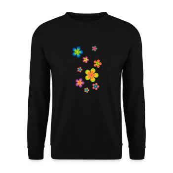 limited edition 03 flowerpower - Unisex Pullover - Schwarz - Vorne - Alina (178cm) & Michal (187cm)