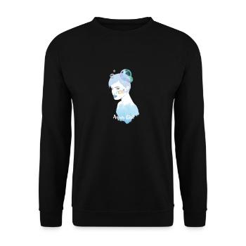 Aqua Girl blau blue water seifenblasen - Unisex Pullover - Schwarz - Vorne - Alina (178cm) & Michal (187cm)