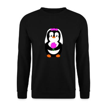 pengiun bride Pinguinbraut - Unisex Pullover - Schwarz - Vorne - Alina (178cm) & Michal (187cm)