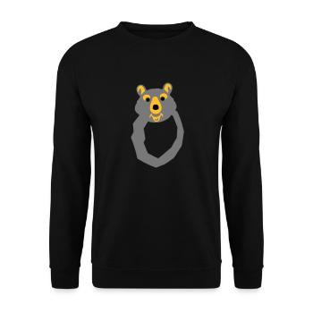 bear letter o drawing - Unisex Sweatshirt - black - Front - Alina (178cm) & Michal (187cm)