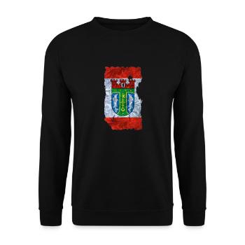 Treptow Köpenick 2 Fahne / Flagge vintage use look - Unisex Pullover - Schwarz - Vorne - Alina (178cm) & Michal (187cm)