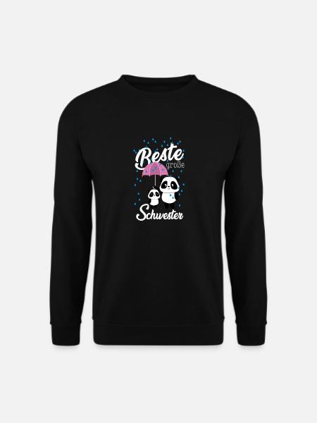 Beste große Schwester Panda Geschwister Mädchen - Unisex Pullover - Schwarz