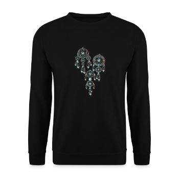 Dream Catcher Idée cadeau motifs indiens - Sweat-shirt Unisexe - noir - Devant - Alina (178cm) & Michal (187cm)