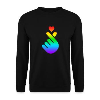 K Pop Heart, Korea, K-Pop, Music, Symbol, Gay Pride - Unisex Sweatshirt - black - Front - Alina (178cm) & Michal (187cm)