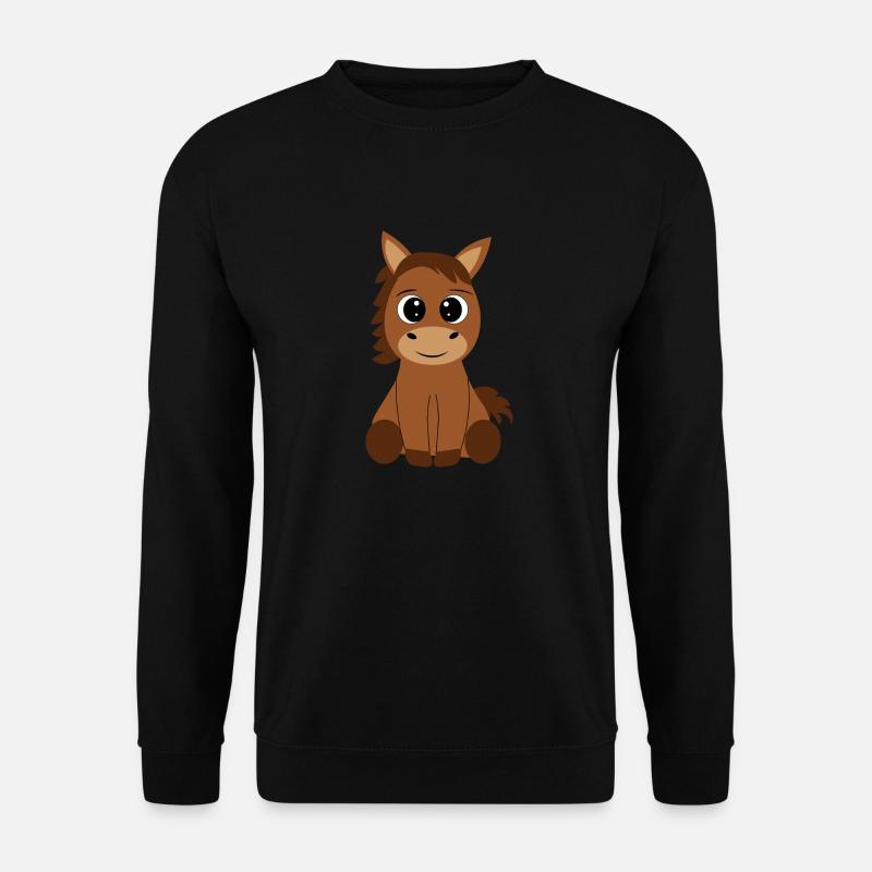 Niedliches Pferd für Kinder kleines braunes Pferd - Unisex Pullover - Schwarz
