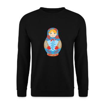 Matryochka cadeau poupée URSS Russie - Sweat-shirt Unisexe - noir - Devant - Alina (178cm) & Michal (187cm)