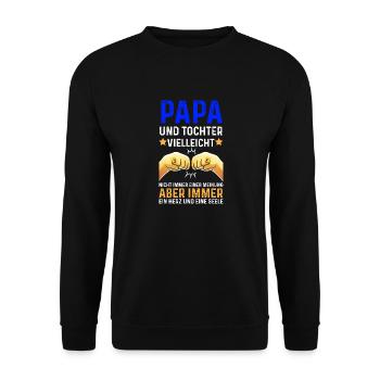 Papa und Tochter Faust - Unisex Pullover - Schwarz - Vorne - Alina (178cm) & Michal (187cm)