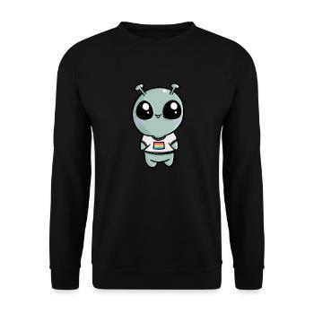 Cute Alien UFO Pansexual Pan Flag Flag LGBTQ - Unisex Sweatshirt - black - Front - Alina (178cm) & Michal (187cm)