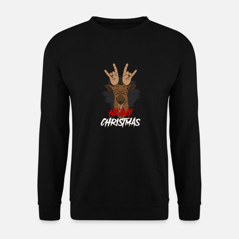 Rentier heavy metal Weihnachten - Unisex Pullover - Schwarz