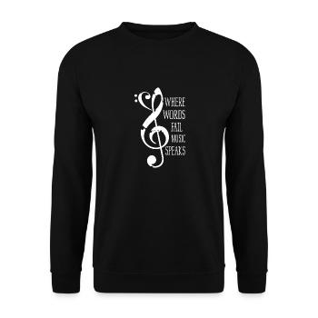 I love Music - Unisex Pullover - Schwarz - Vorne - Alina (178cm) & Michal (187cm)